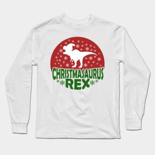 Christmasaurus Rex, Christmas Dinosaur, Dinosaur, Santa Saurus Rex Long Sleeve T-Shirt